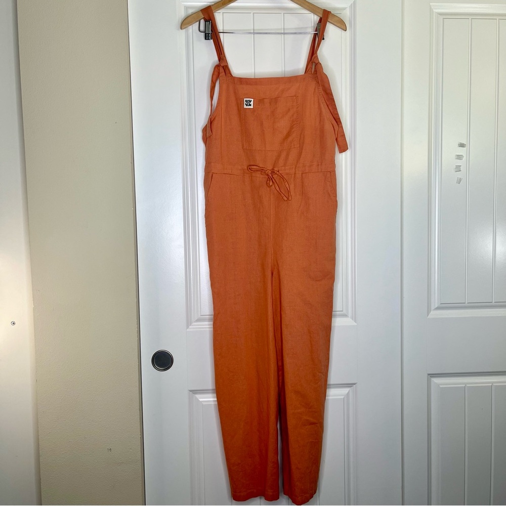 Lucy & Yak Emmy Dungaree Jumpsuit Clay Burnt Orange Size 6L Summer Granola